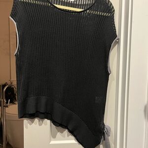 Elegant Black Asymmetrical Knit Top